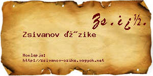 Zsivanov Őzike névjegykártya